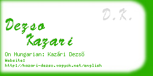 dezso kazari business card